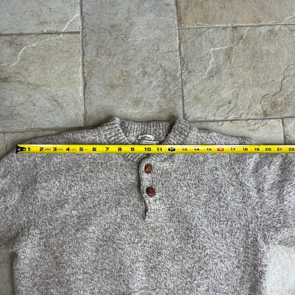 VTG American Eagle Sweater Gray Henley Knit Wool 80s 90s Grandpacore USA Made - Picture 10 of 10